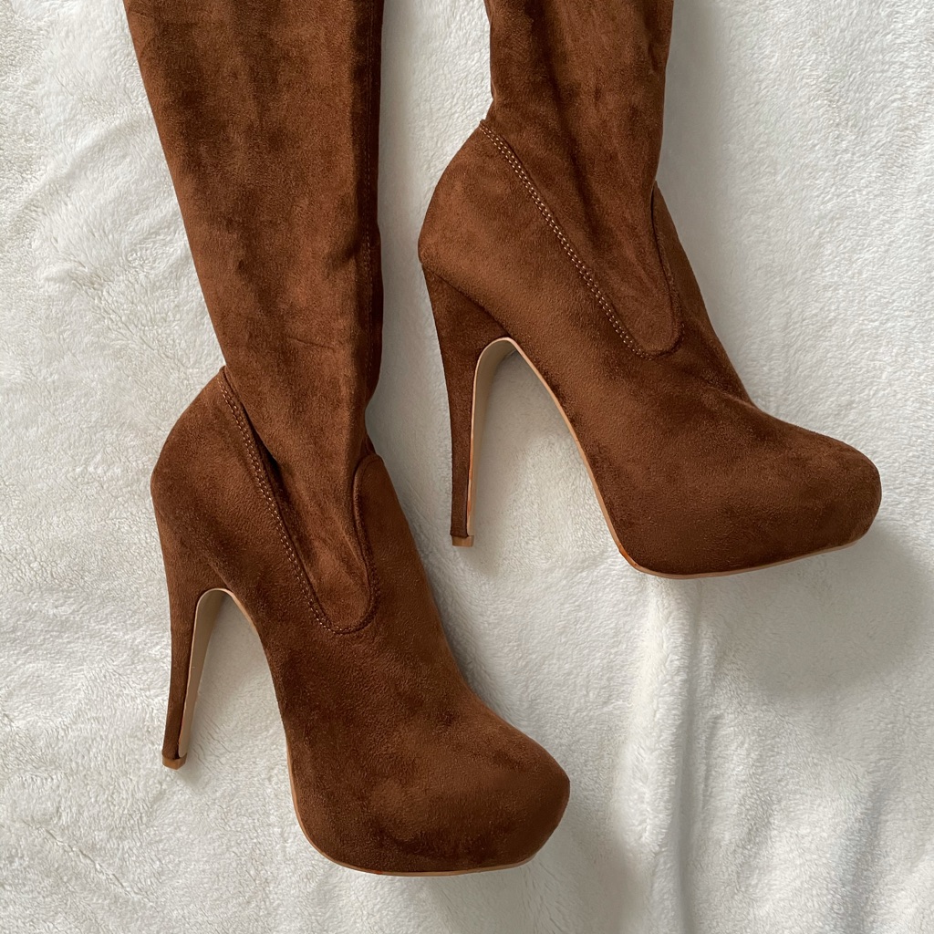 Caramel Heeled Boot  Ami Clubwear